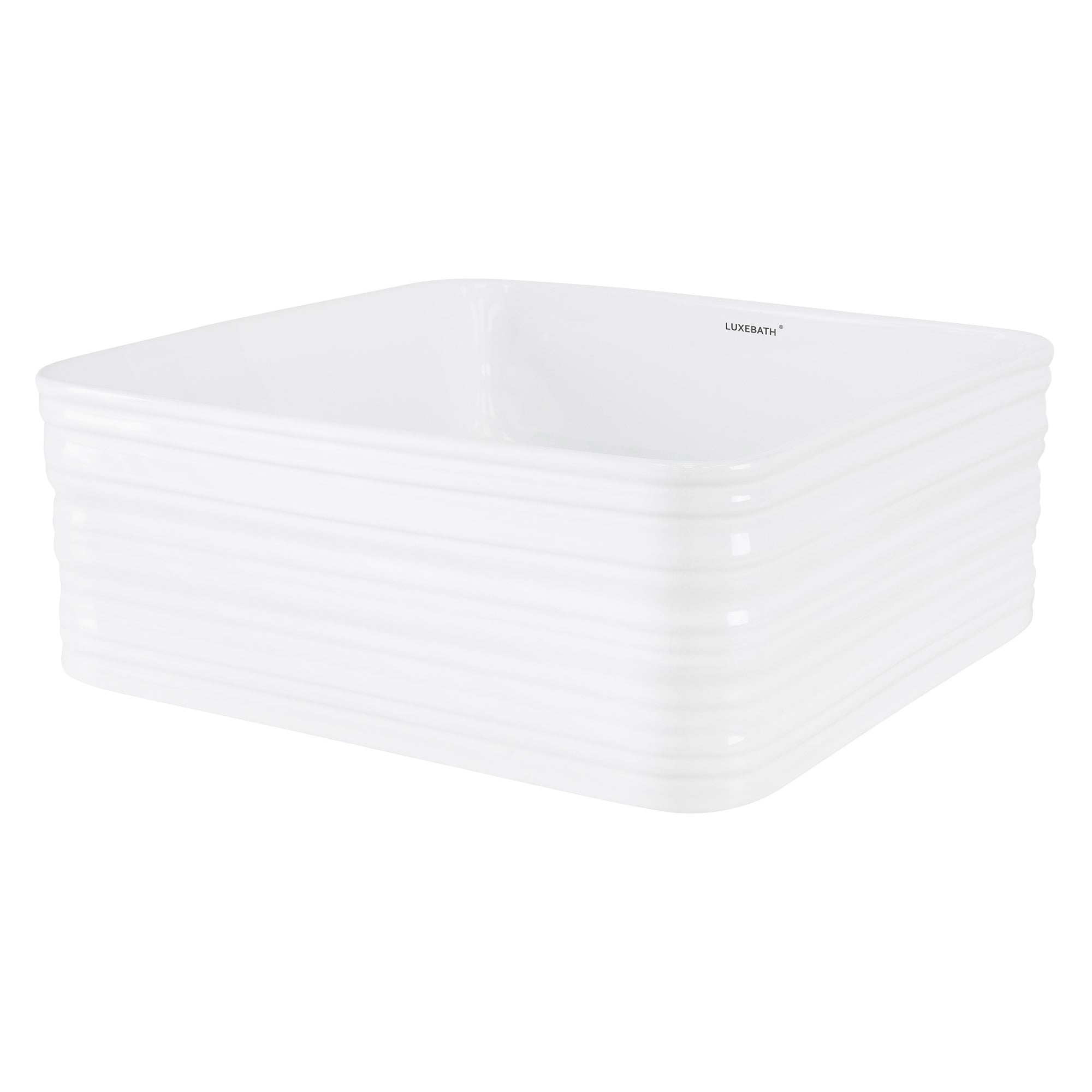 ML-Design Ceramiczna umywalka w kolorze bialym blyszczacym 39 x 39 x 15 cm Kwadratowa, nowoczesna umywalka nablatowa, umywalka nablatowa Design