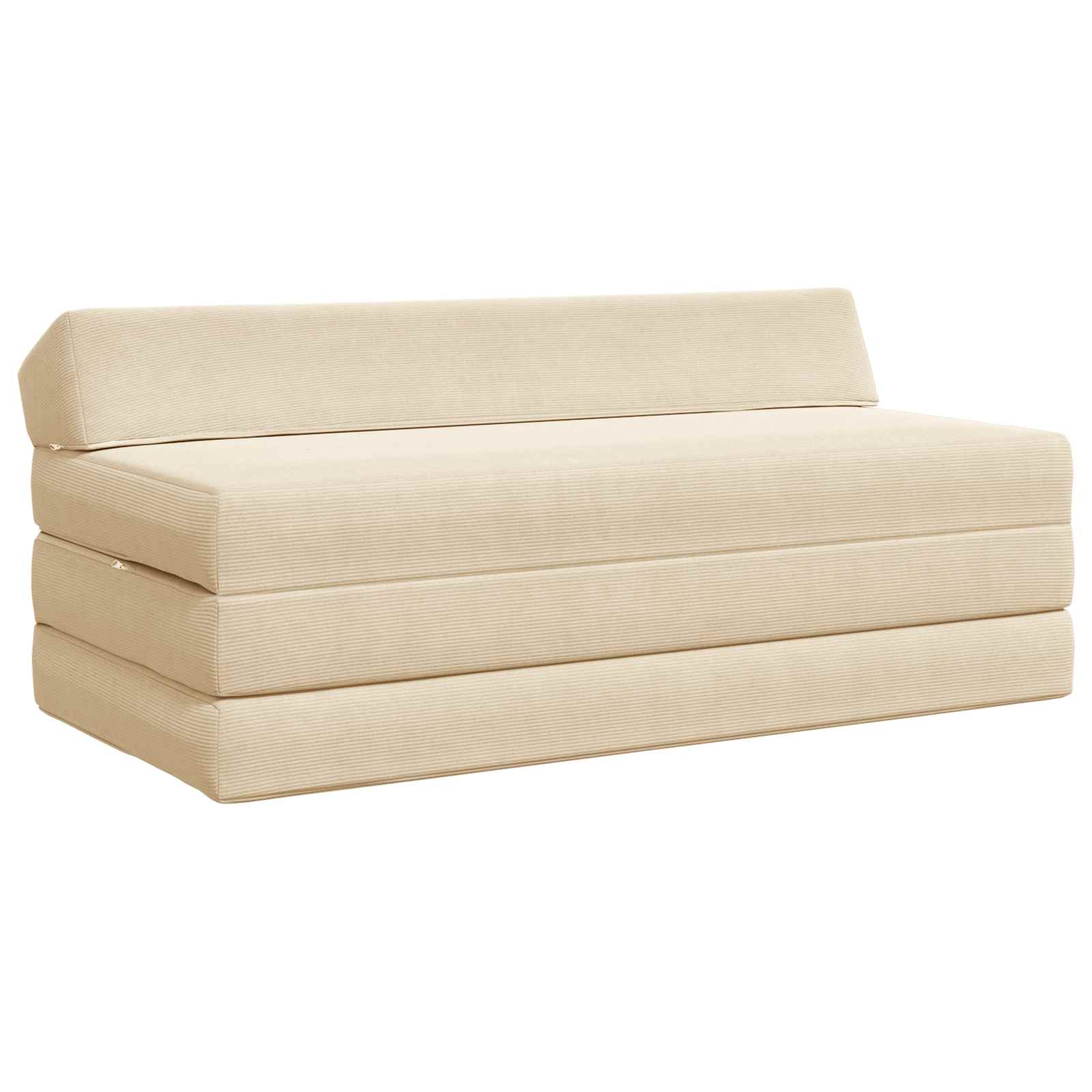 Składana Sofa Łóżko kremowy 120 x 60 x 49 cm tkanina