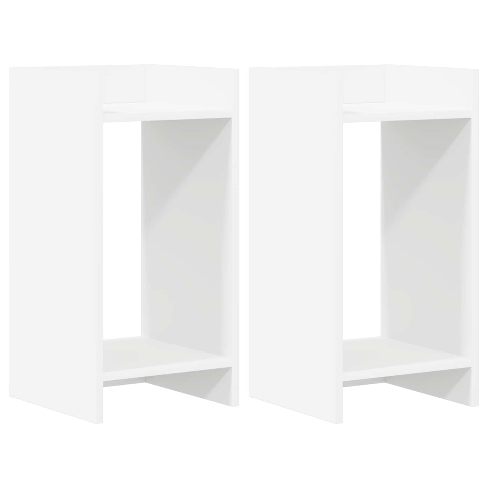 2x Stojak na Rośliny 60 cm Biały 30x30x60 cm do Salonu