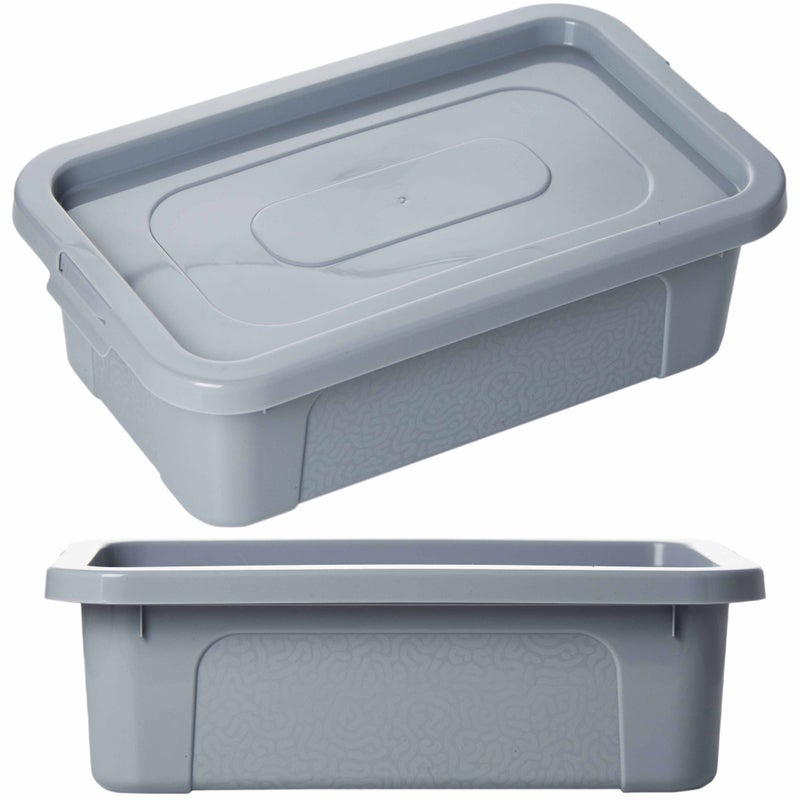 Pojemnik Pudło Plastikowe Pojemniki Z Pokrywą MultiBox 33x20x10 cm, 4,5 L Szary