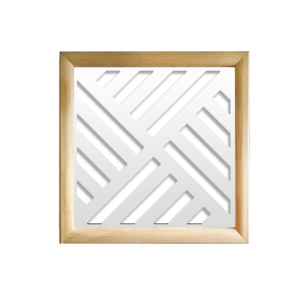 MŁYN LINIOWY - Kwadratowe moduły dekoracyjne z drewna i PCV - Rozmiar 73x73 cm - Grubość 64 mm - Kolor wewnętrzny BIAŁY