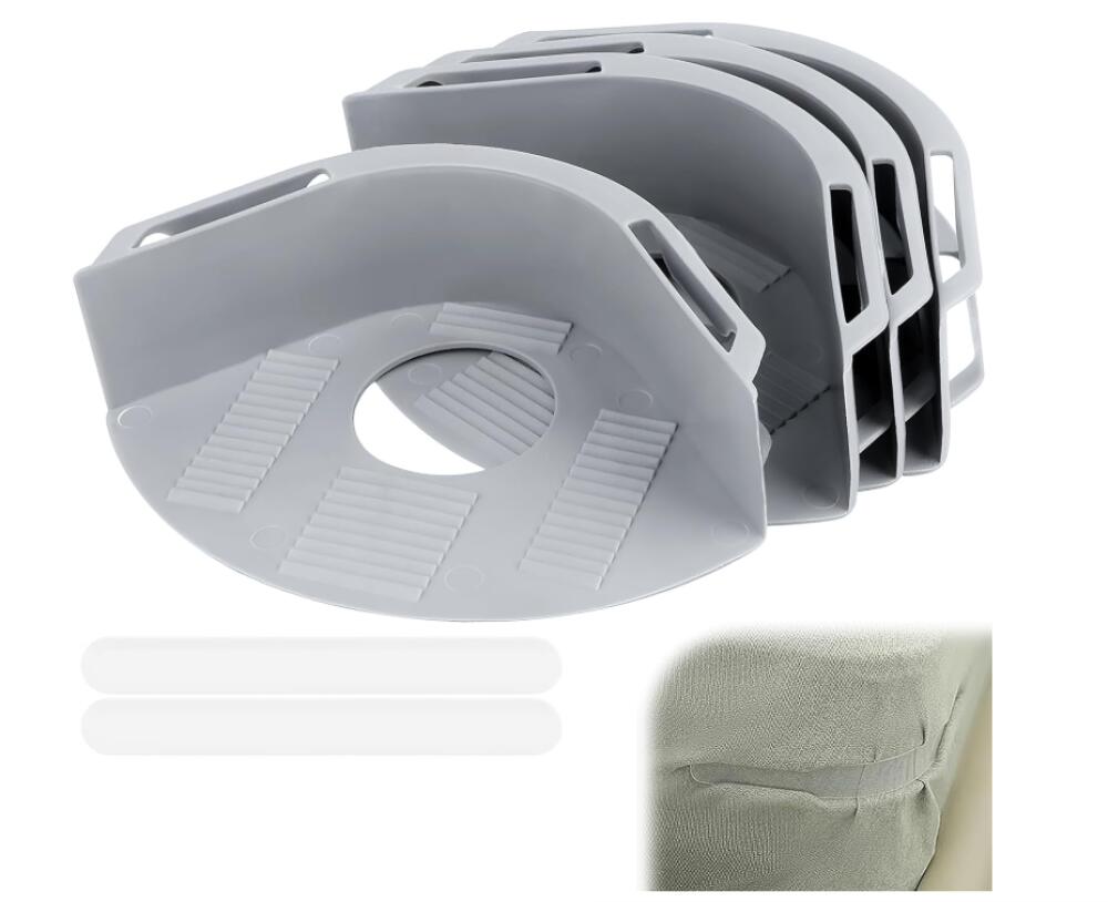 Narożne napinacze do prześcieradeł z taśmami blokującymi, stabilizują materiał i zapobiegają jego przesuwaniu się