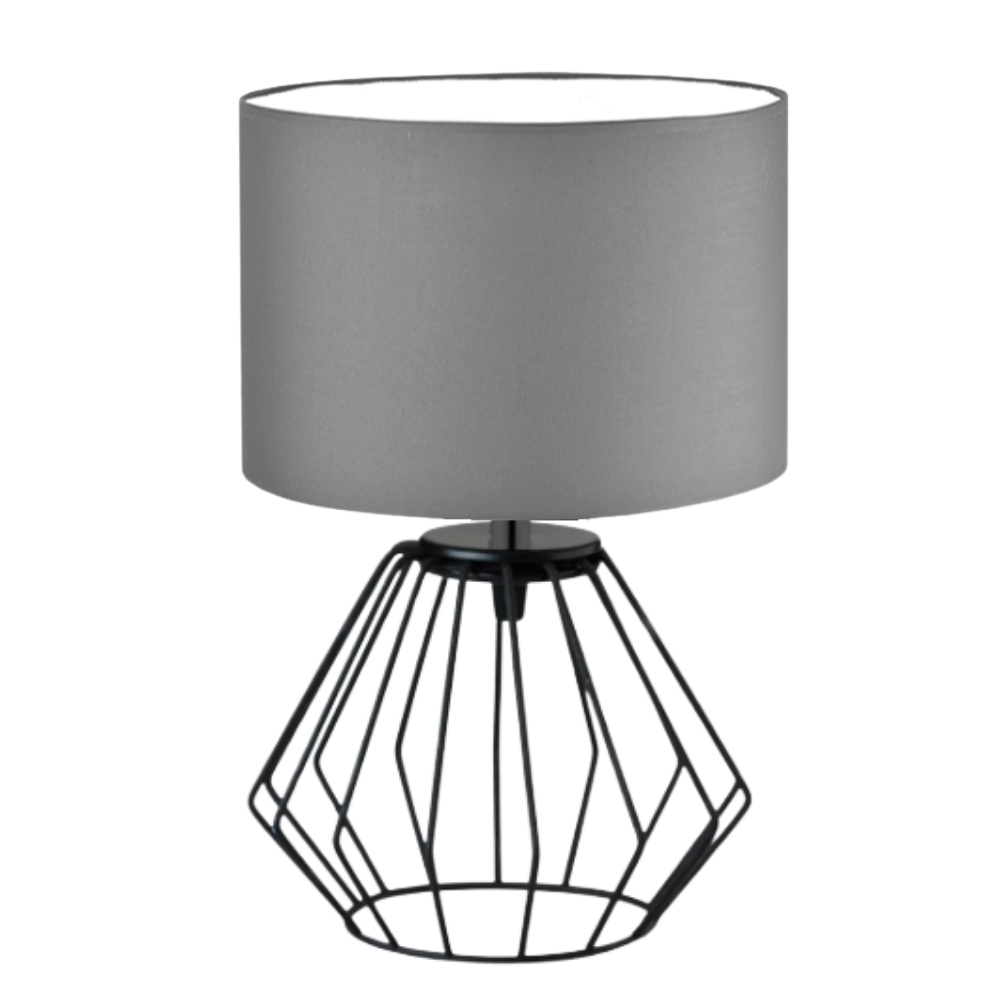 Lampka nocna na biurko lampa biurkowa druciana LED z abażurem walec LANA