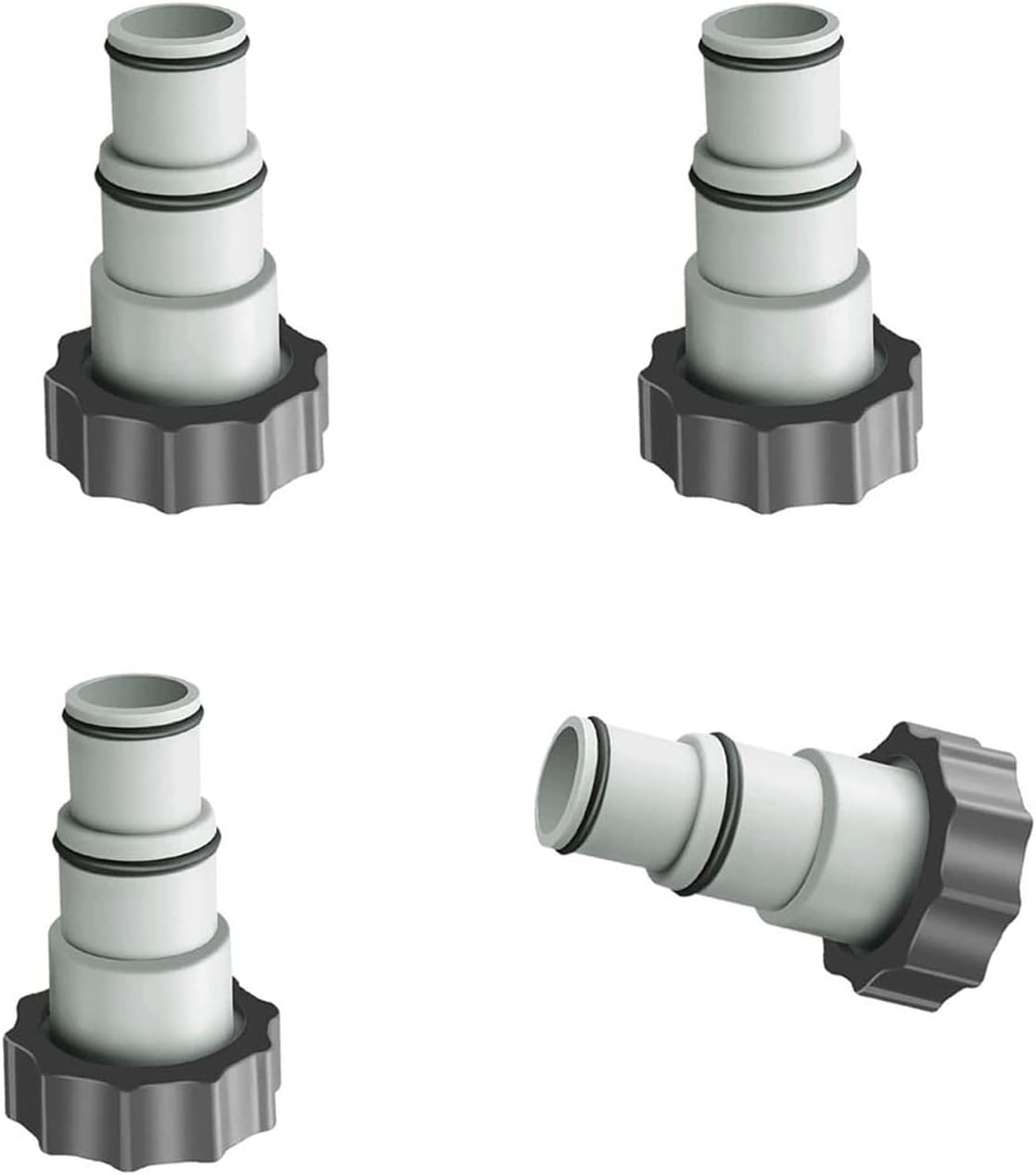 4-częściowy adapter do basenu, gwintowany wąż zamienny Intex serii A, kompatybilny z wężami o średnicy 1,5" i 1,25"