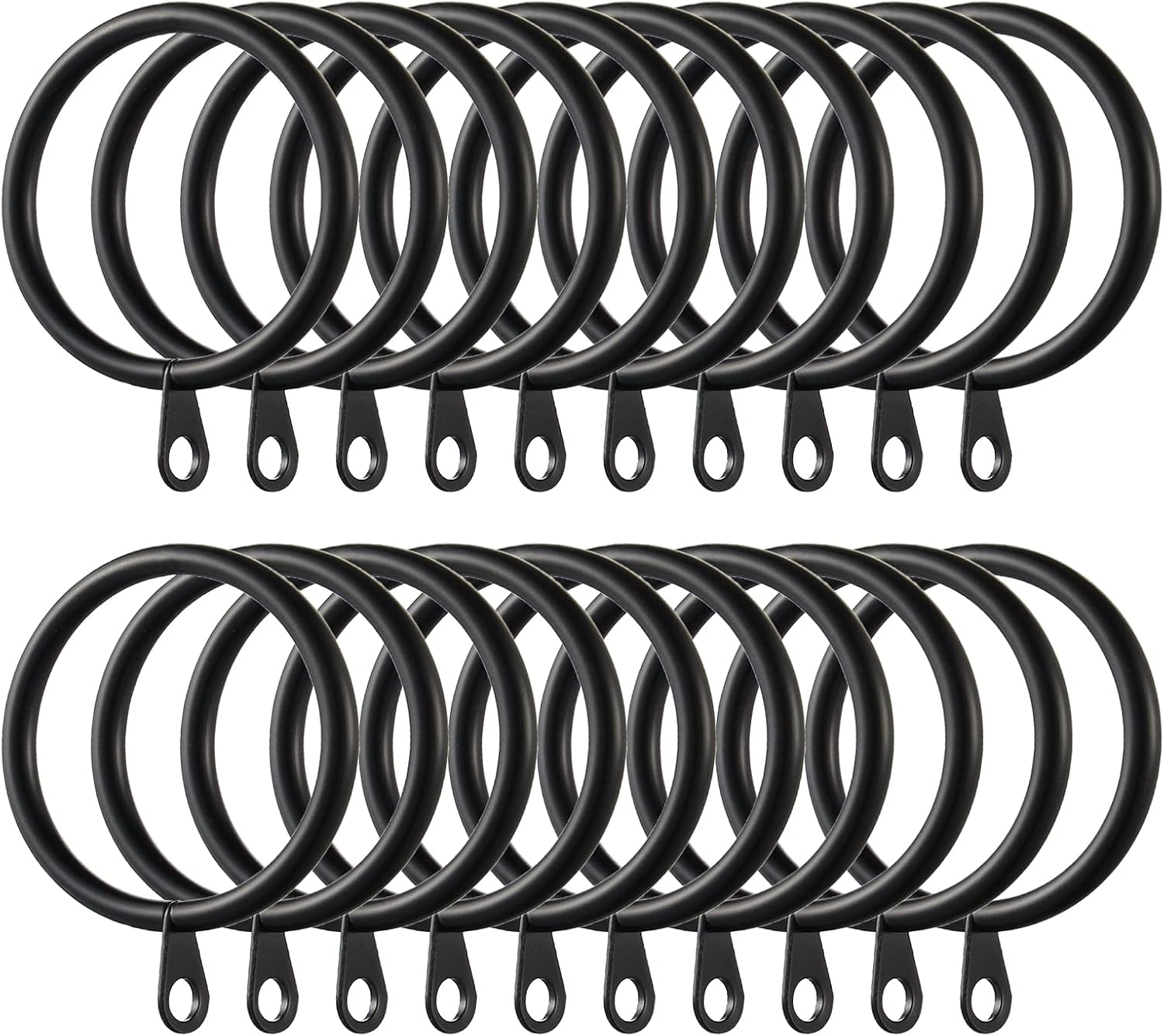 60 sztuk kółek do zasłon, metalowe kółka do zasłon i karniszy, średnica wewnętrzna 38 mm (czarne)