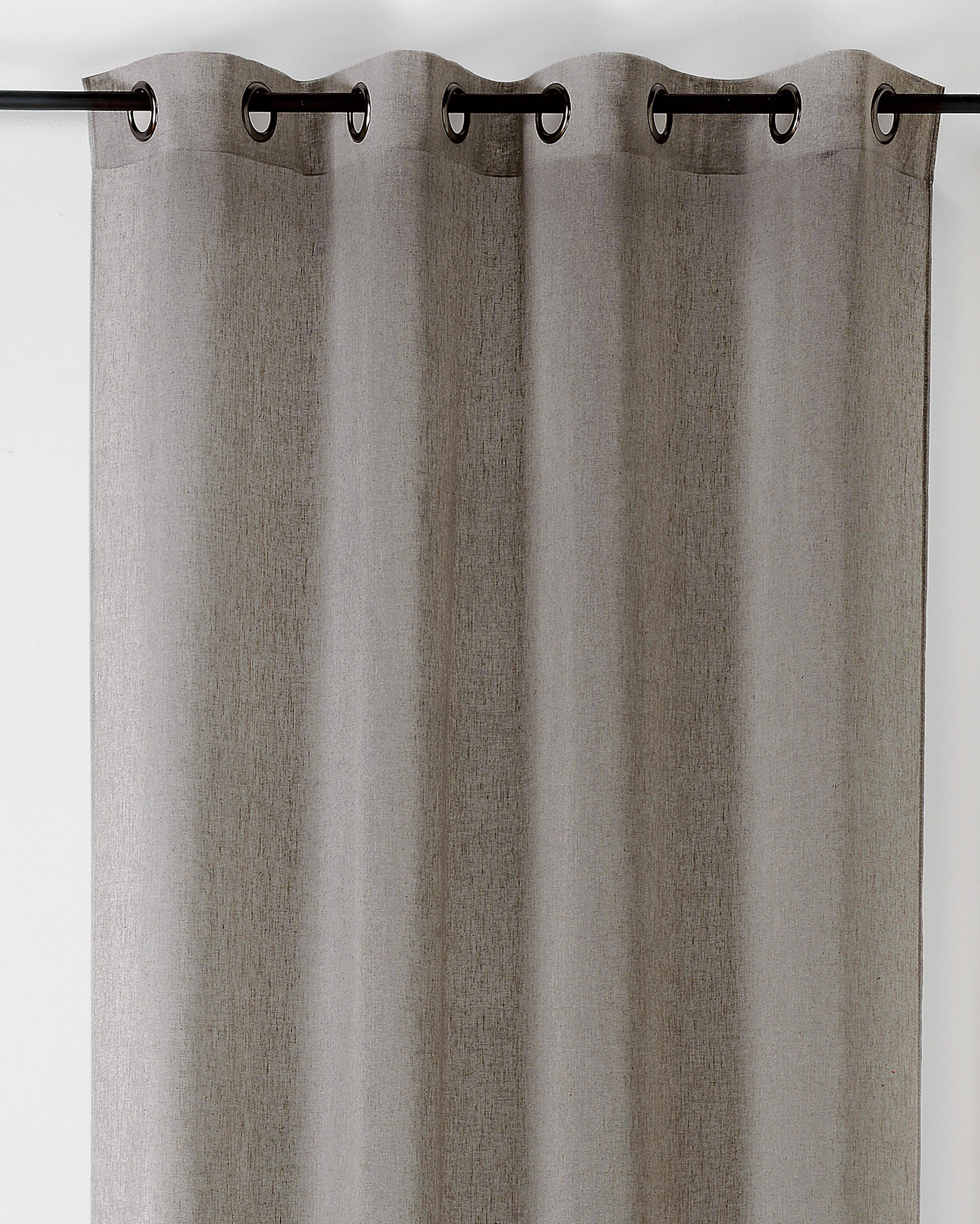 Półprzezroczysta firana, bawełniany Chambray, szary, wys. 240 x szer. 145 cm