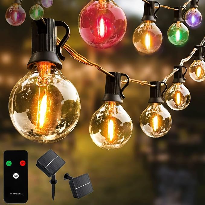 Girlanda Solarna Lumiled Ogrodowa 20x LED Ozdobne Żarówki G50 10.6m 3000K Ciepła biel RGB + Pilot 1 szt.