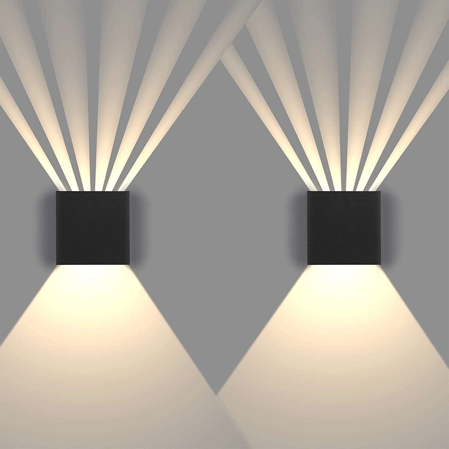 Nowoczesna lampa ścienna LED, aluminiowy kinkiet, 3000 K, ciepła biel, IP65, wodoodporna lampa ścienna zewnętrzna do sypialni, domu, korytarza, salonu