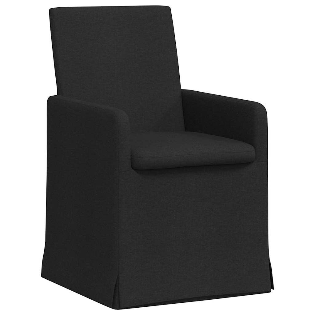 Krzesła jadalne 2 pcs Czarny 57 x 67 x 95 cm tkanina