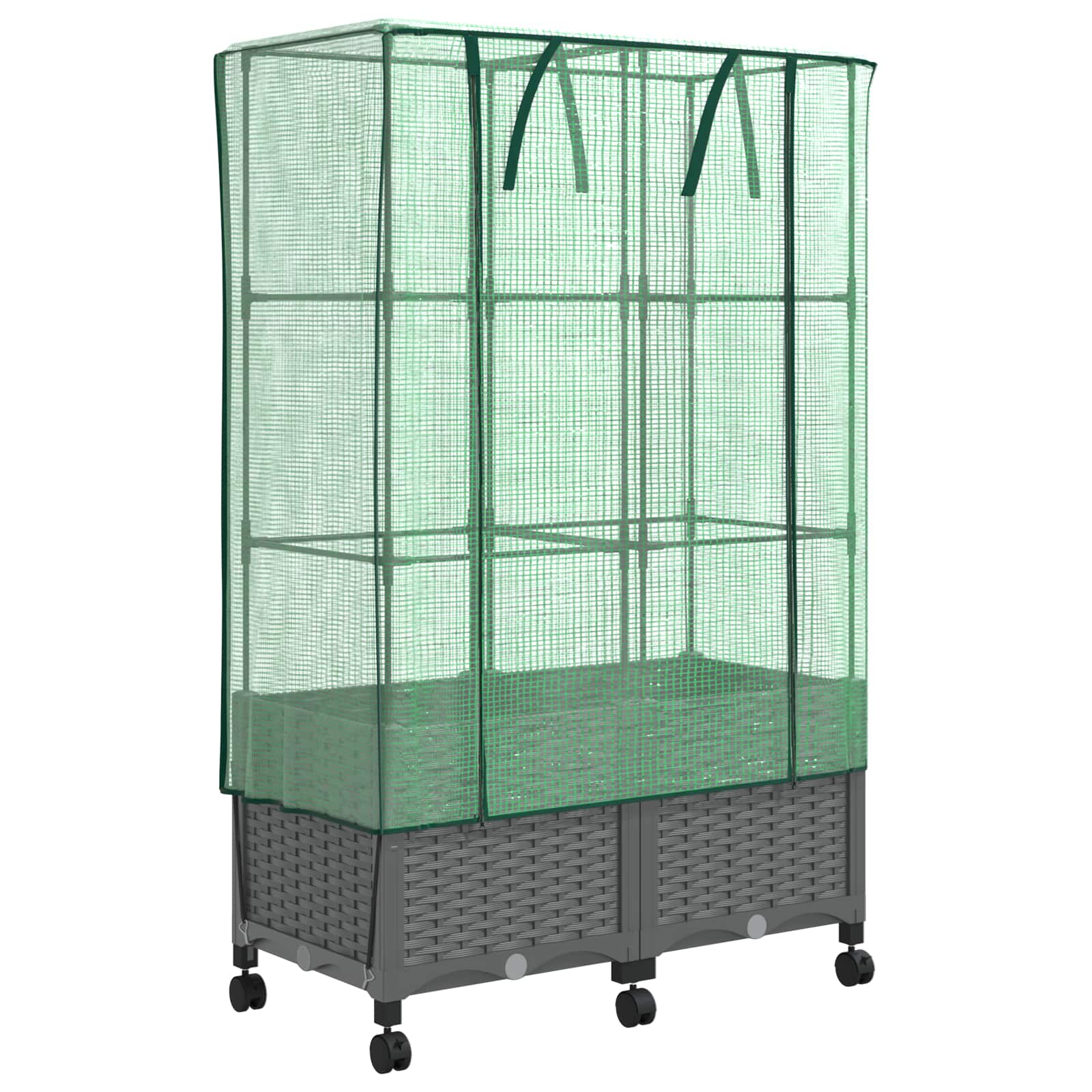 2x Donica Ogrodowa z Polipropylenu 80x40x144 cm Jasnoszara na Taras