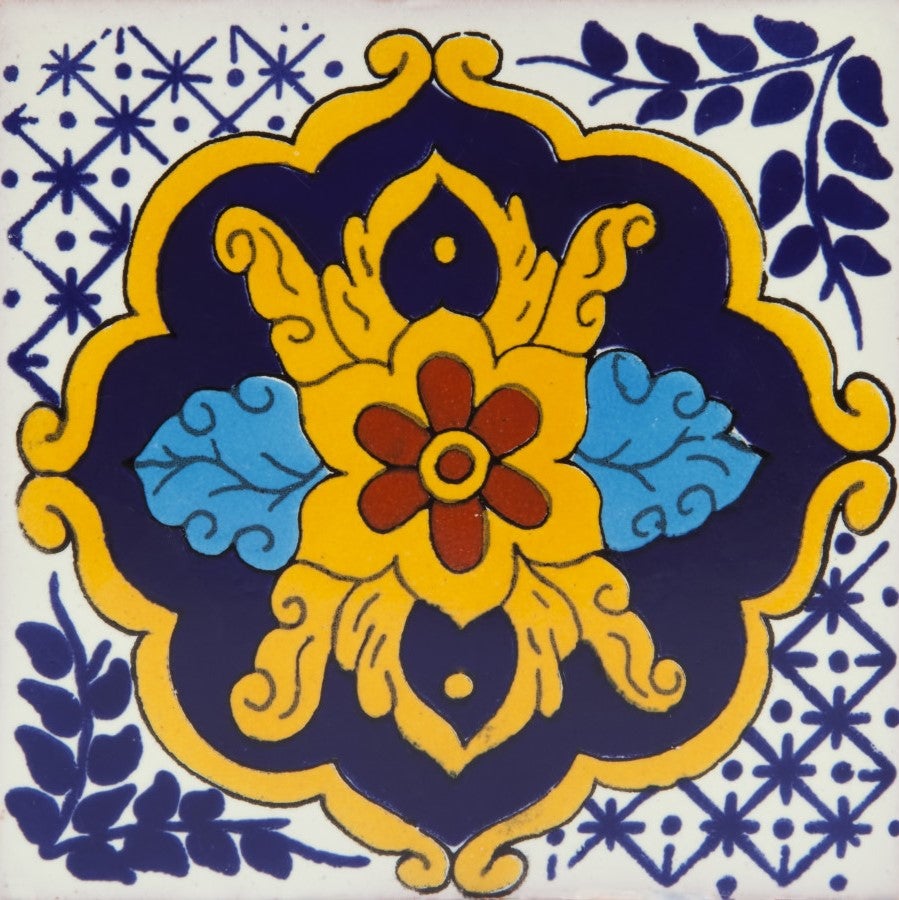 Meksykańskie płytki ceramiczne Cortina – 30 unikalnych dekoracyjnych płytek ściennych z motywami 10,5x10,5 cm do łazienki, prysznica, kuchni