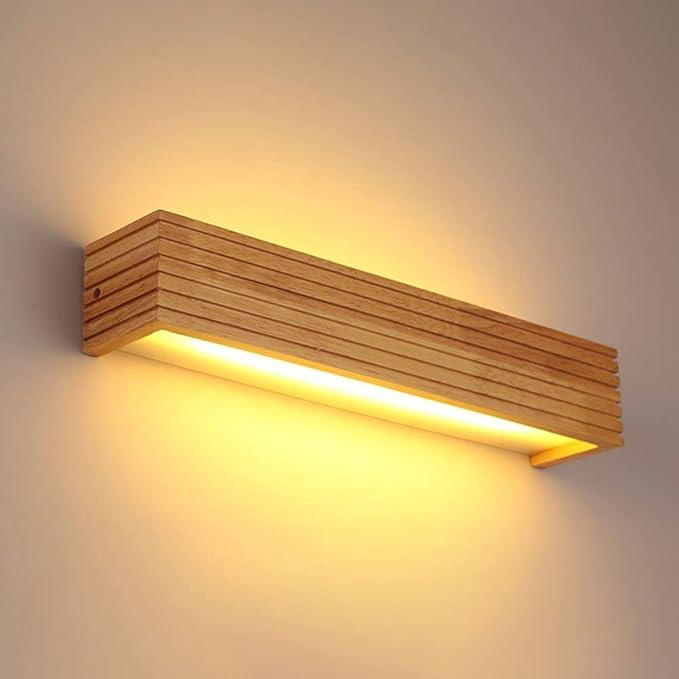 Japoński kinkiet z kloszem akrylowym, ścienna lampa LED, nordycka drewniana lampa ścienna, oświetlenie lustra toaletki 35cm*8*8