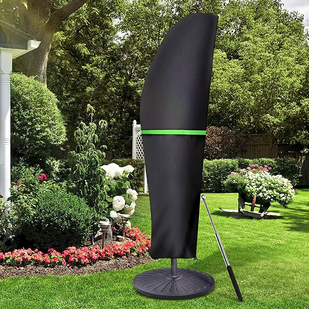 Wodoodporny pokrowiec na parasol ogrodowy i parasol zewnętrzny - Czarny - 30 x 81 x 45 cm