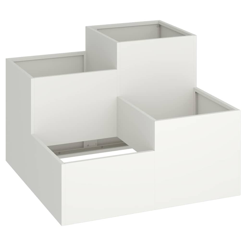 Doniczka ogrodowa Biały 100 x 100 x 60 cm Stal