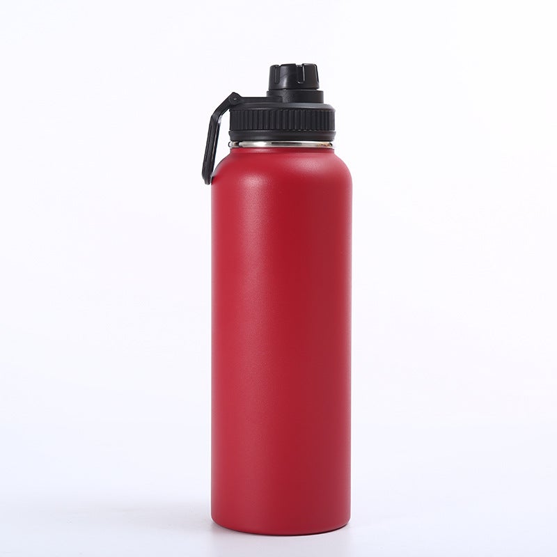 Czerwona, izolowana butelka na wodę ze stali nierdzewnej, 1180 ml, bez BPA, z antybakteryjną nakrętką, idealna do biura, uprawiania sportu, samochodu