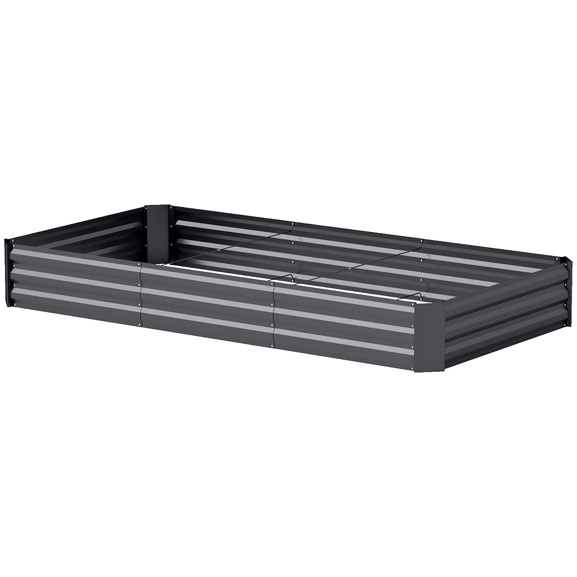 Podniesiony stalowy ogródek warzywny, 835L, otwarte dno, 240 x 120 x 30 cm, ciemnoszary