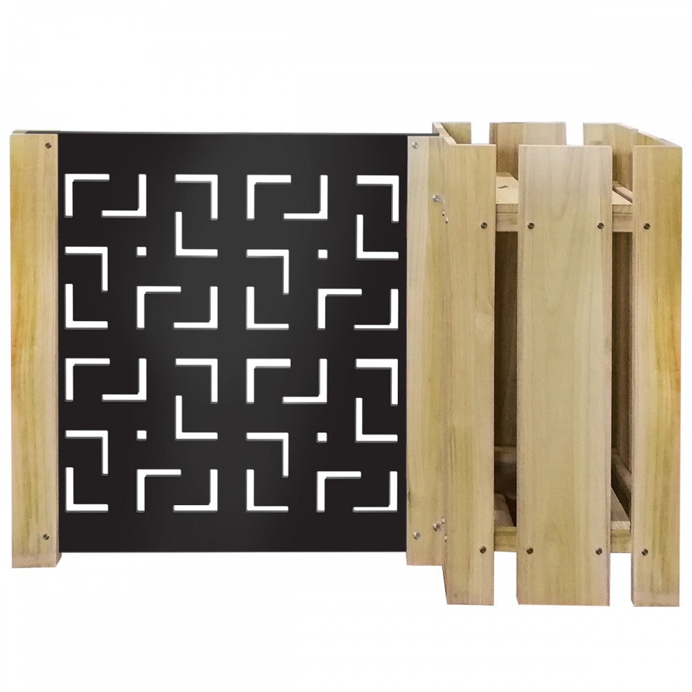 DONICA DREWNIANA KOMPOZYCJA - Donica z modułową przegrodą - 150x100 cm - Wykonana z drewna i PVC - Duży model LABIRYNT