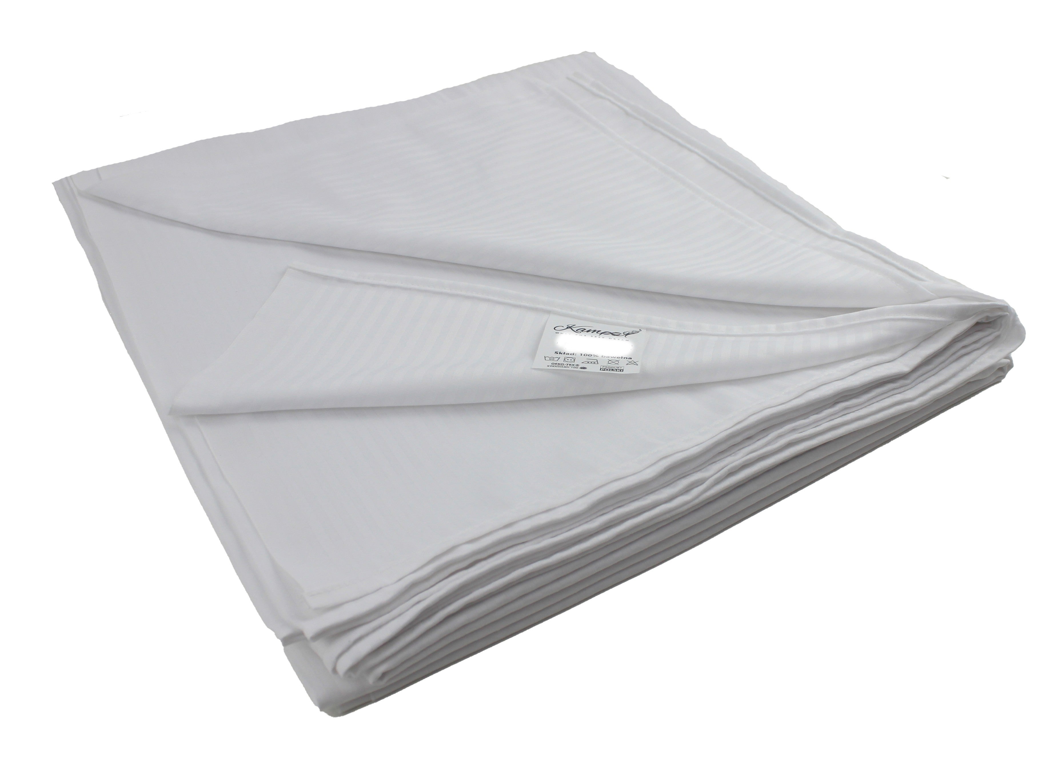 Kam-Pol prześcieradło hotelowe pasek 1 cm biały 200x240 cm