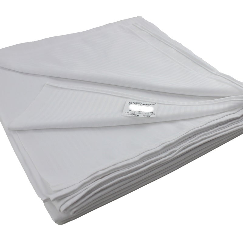 Kam-Pol prześcieradło hotelowe pasek 1 cm biały 200x240 cm