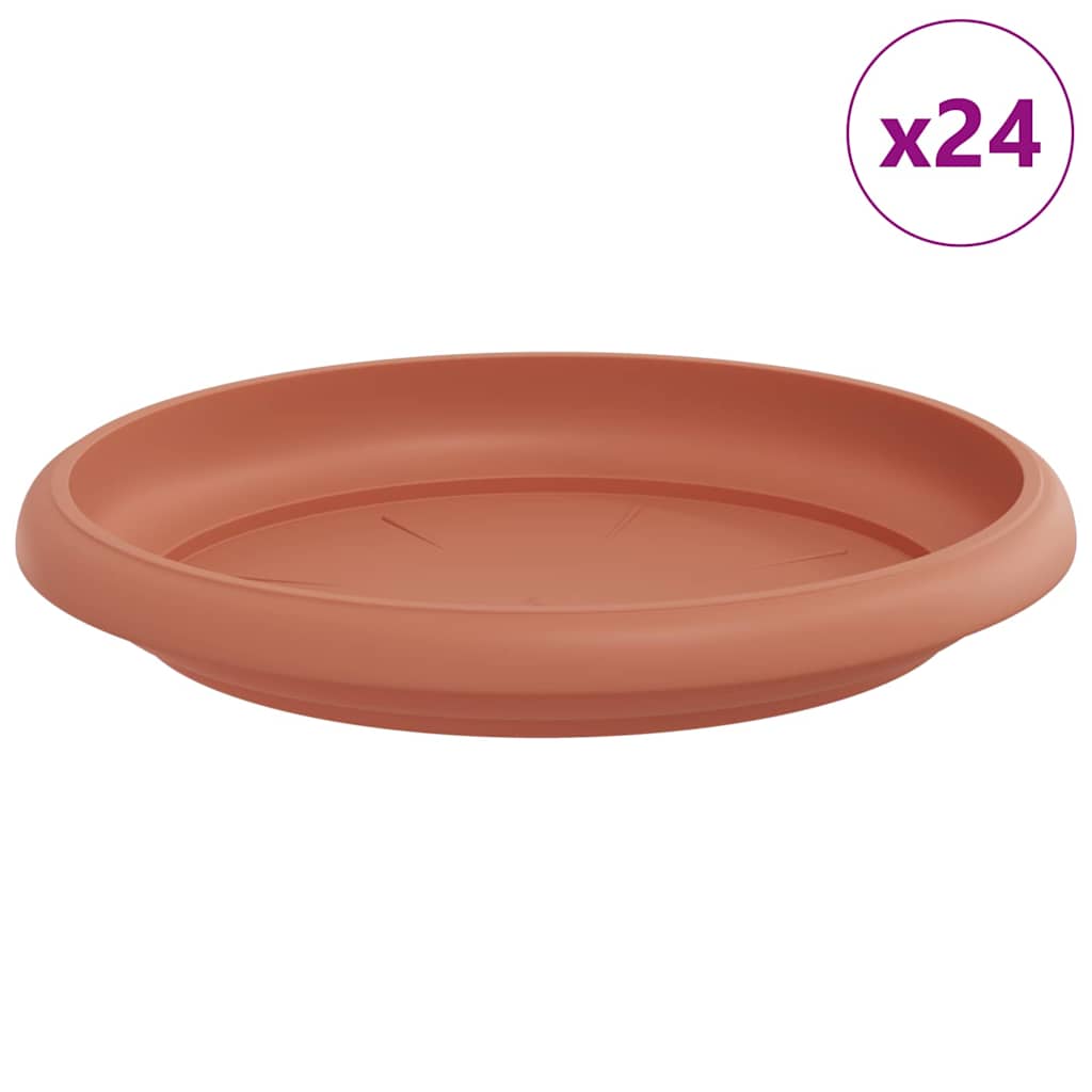 Okrągły Talerzyk Kwiatowy 24 pcs Czerwony ceglasty Ø 14 x 2 cm