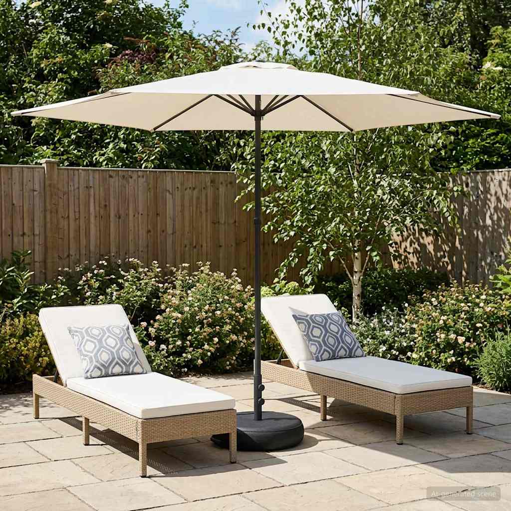 Parasol ogrodowy z podstawą 300 x 300 cm Poliester Prostokątny vidaXL