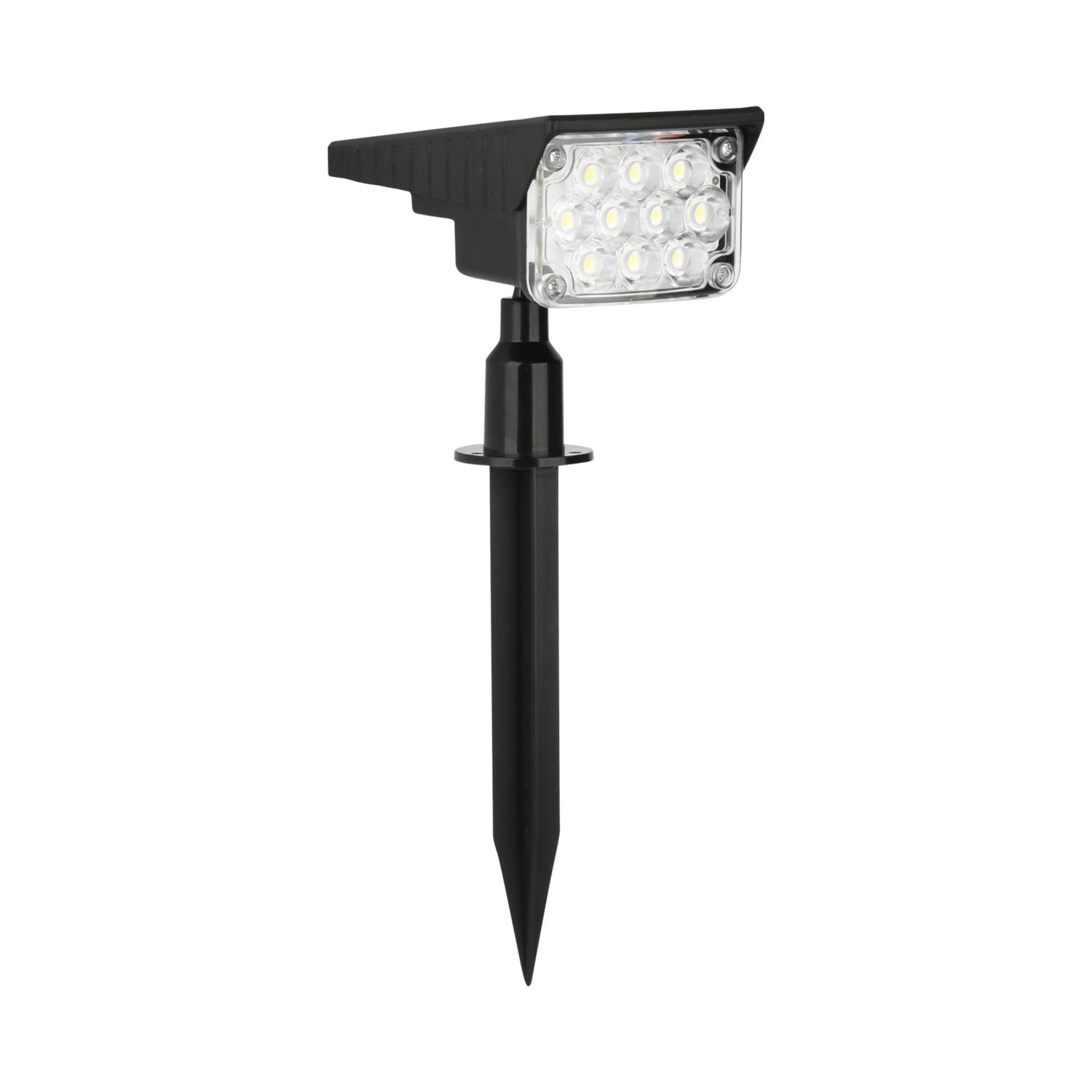 Lampa solarna stojąca, biała, 3 poziomy oświetlenia, 6000K, wodoodporna IP65, 2 w 1, zewnętrzny reflektor krajobrazowy, 1 sztuka.