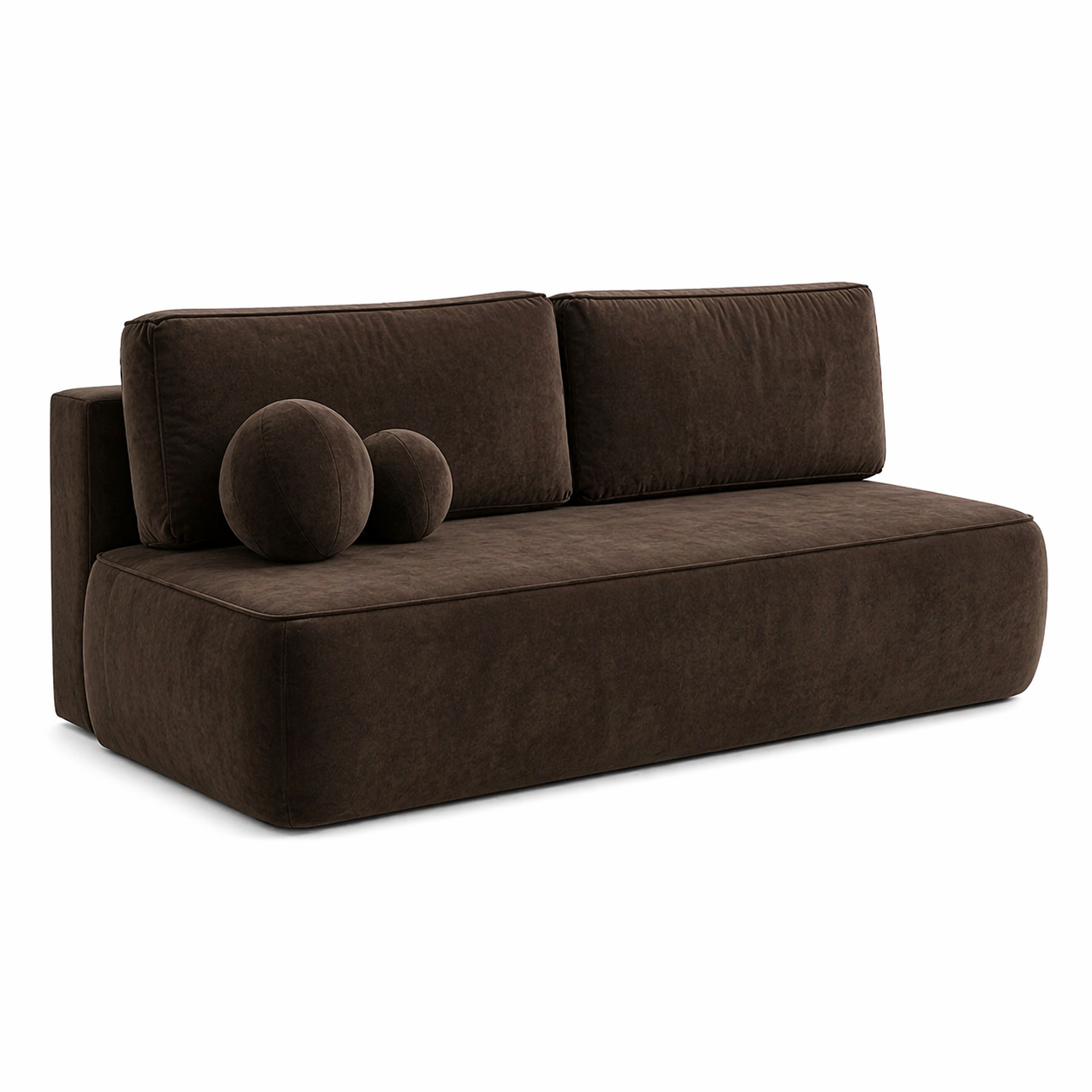 Sofa Rozkładana Kanapa z Funkcją Spania Dwuosobowa Do Salonu Brązowa ARVETO