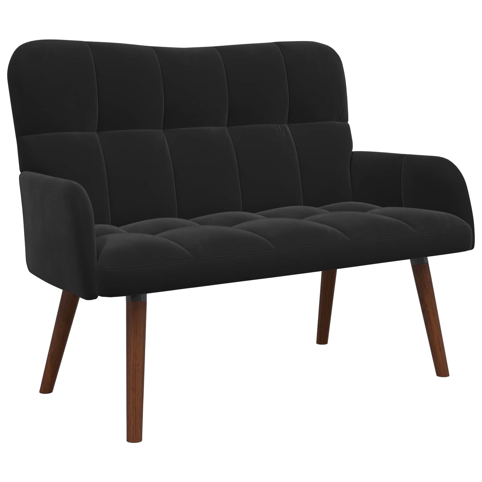 Sofa dwuosobowa Czarny 115 x 61 x 87 cm Welur
