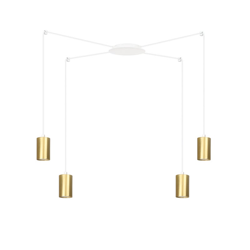 Żyrandol Emibig 4xGU10 30W TRAKER 4 WH/GOLD 527/4
