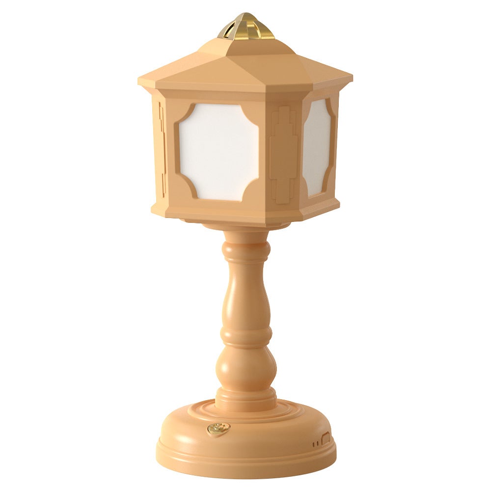 Retro lampka biurkowa do czytania ładowana przez USB, trzypoziomowa ściemniana lampka biurkowa z przyciskiem ładowania USB, żółta