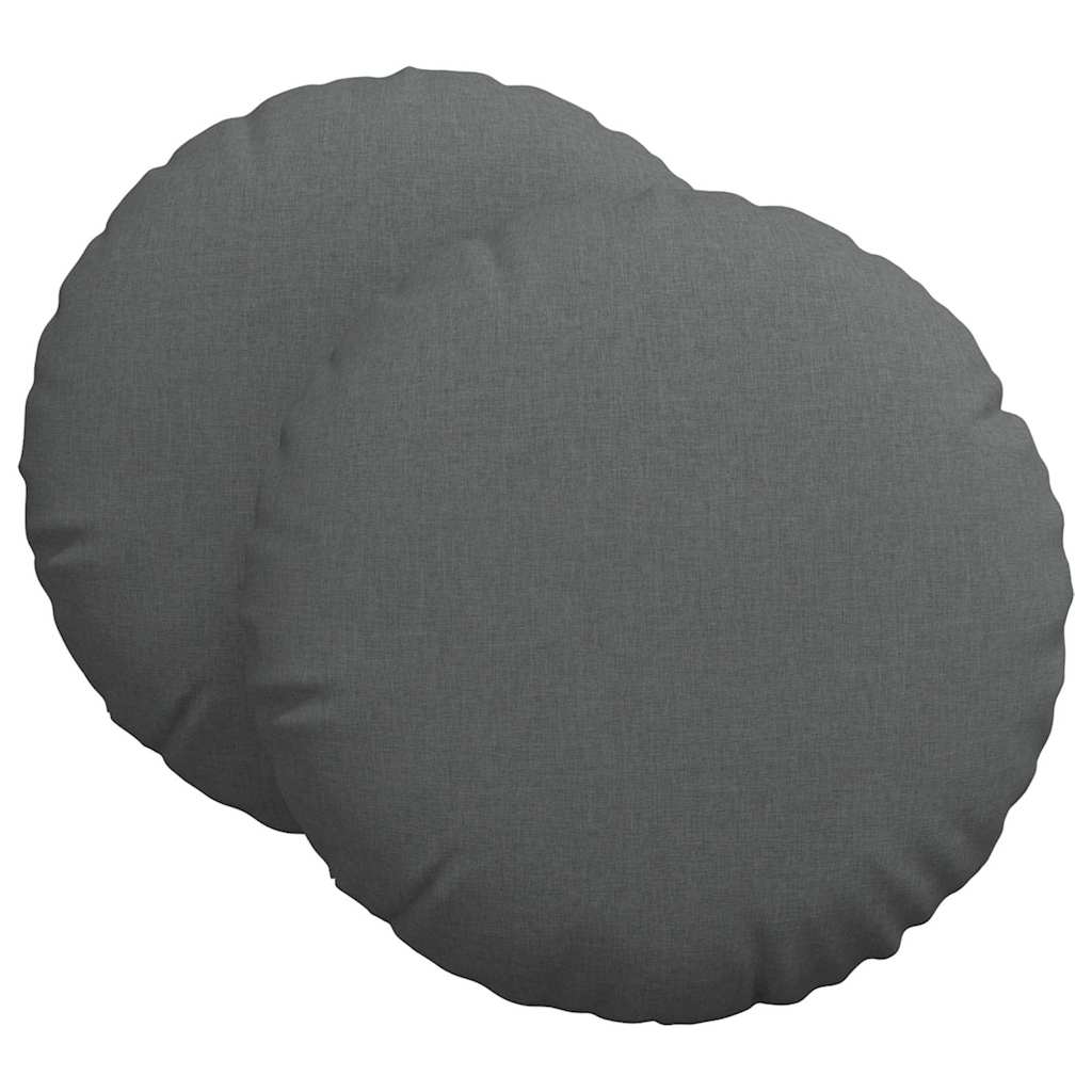 Poduszki na siedziska 2 pcs Ciemnoszary Ø80 x 29 cm tkanina