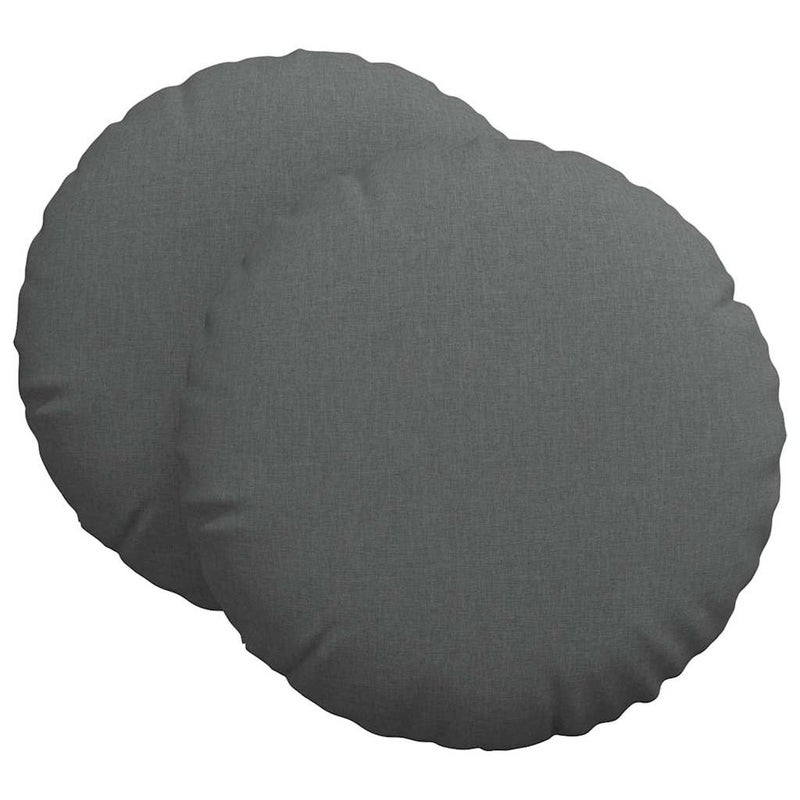 Poduszki na siedziska 2 pcs Ciemnoszary Ø80 x 29 cm tkanina