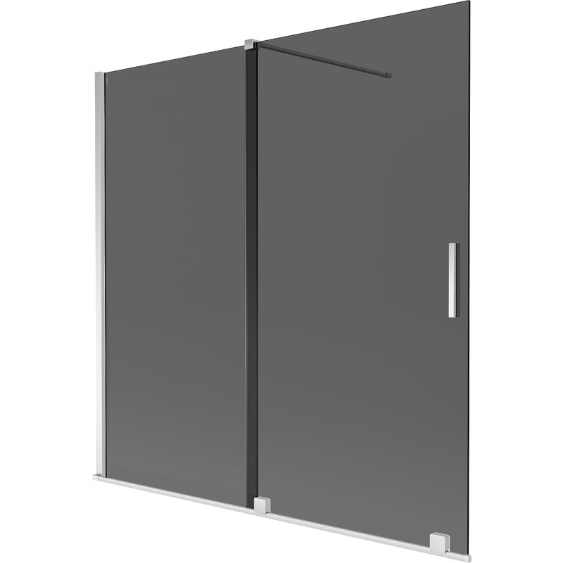 Mexen Velar parawan nawannowy 2-skrzydłowy rozsuwany 160 x 150 cm, grafit, chrom - 896-160-000-41-01