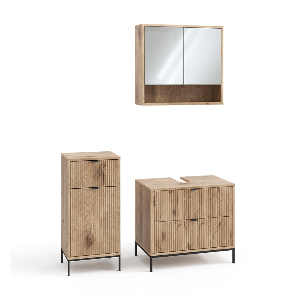 Vicco Zestaw mebli łazienkowych Eliza, Viking Oak, 3-częściowy