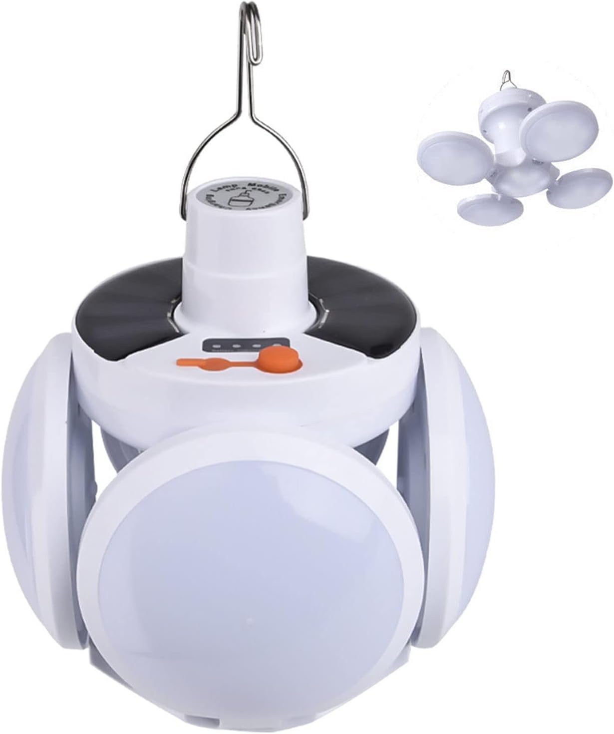 Akumulatorowa lampa kempingowa [1200 lumenów], wodoodporna lampa awaryjna LED IPX7, akumulator 1600 mAh, ładowanie słoneczne/USB