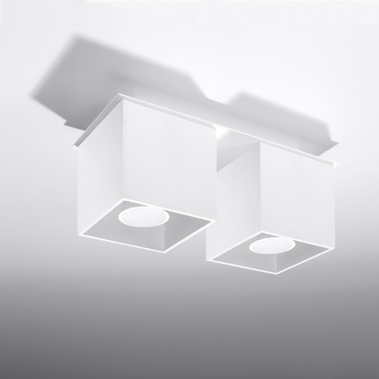 Plafonnier Aluminium Blanc GU10 2 Quad 2