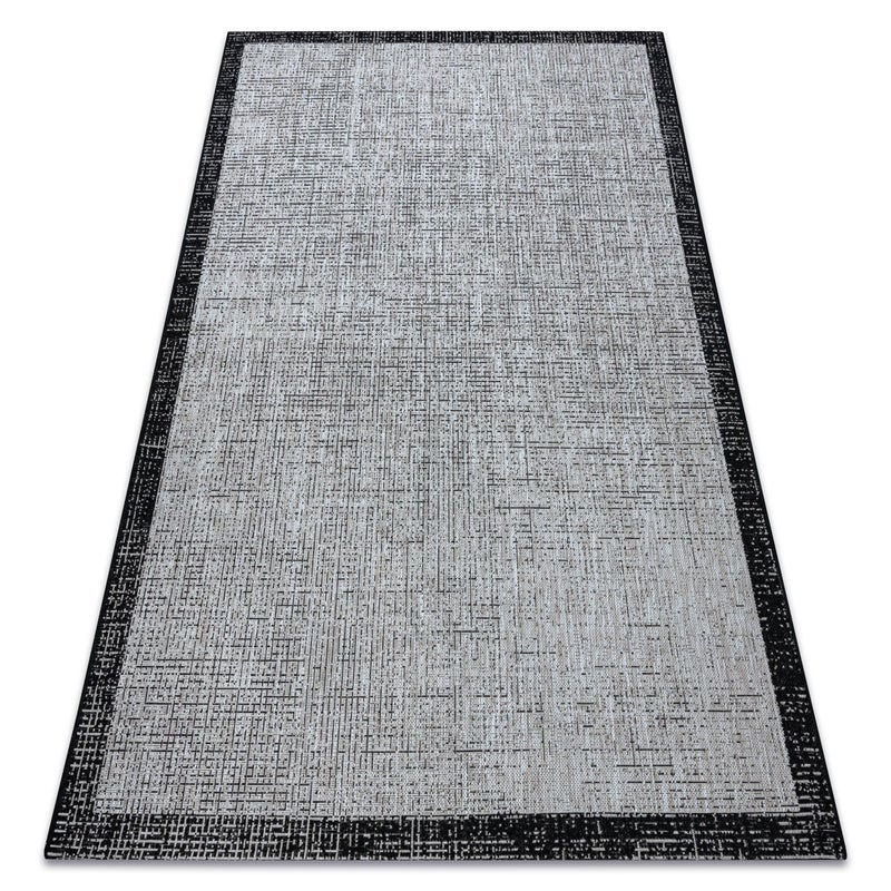 DYWAN SZNURKOWY SIZAL FLOORLUX 20401 Ramka srebrny / czarny 240x330 cm