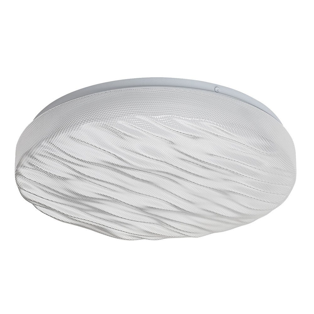 Plafon łazienkowy LED 24W 2100lm 4000K Okrągły Biały Szkło Tekstura Fale Metal IP44 Ø380mm