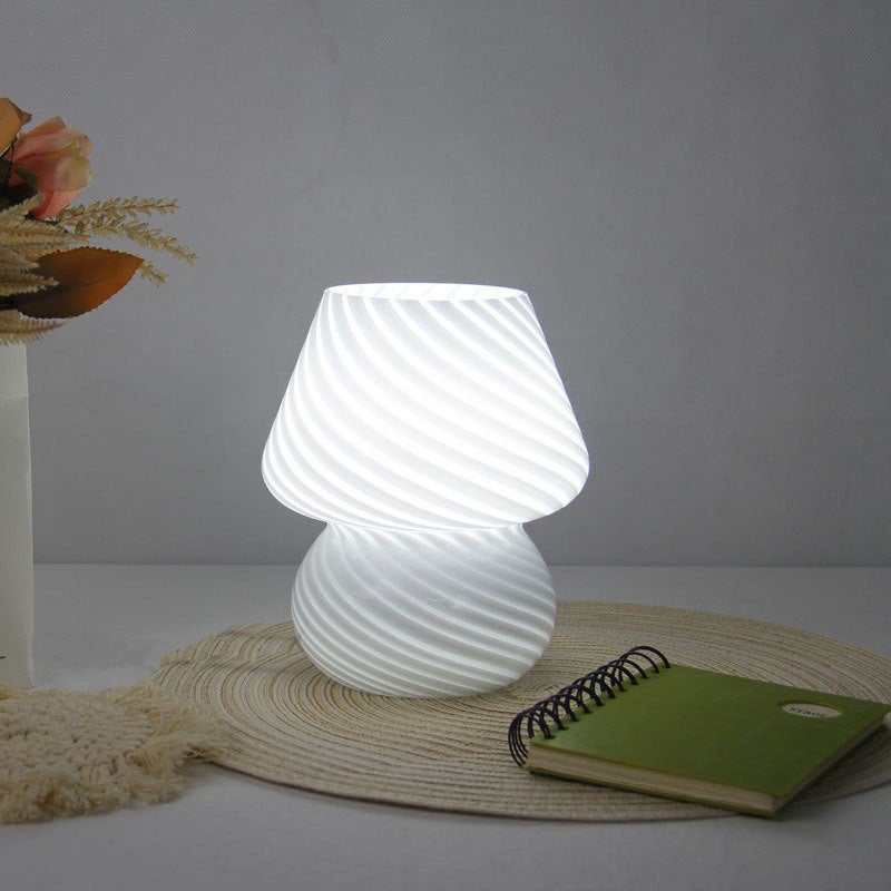 Lampa stołowa Mushroom, ściemnialna dekoracja oświetlenia otoczenia, lampka nocna do sypialni, biała