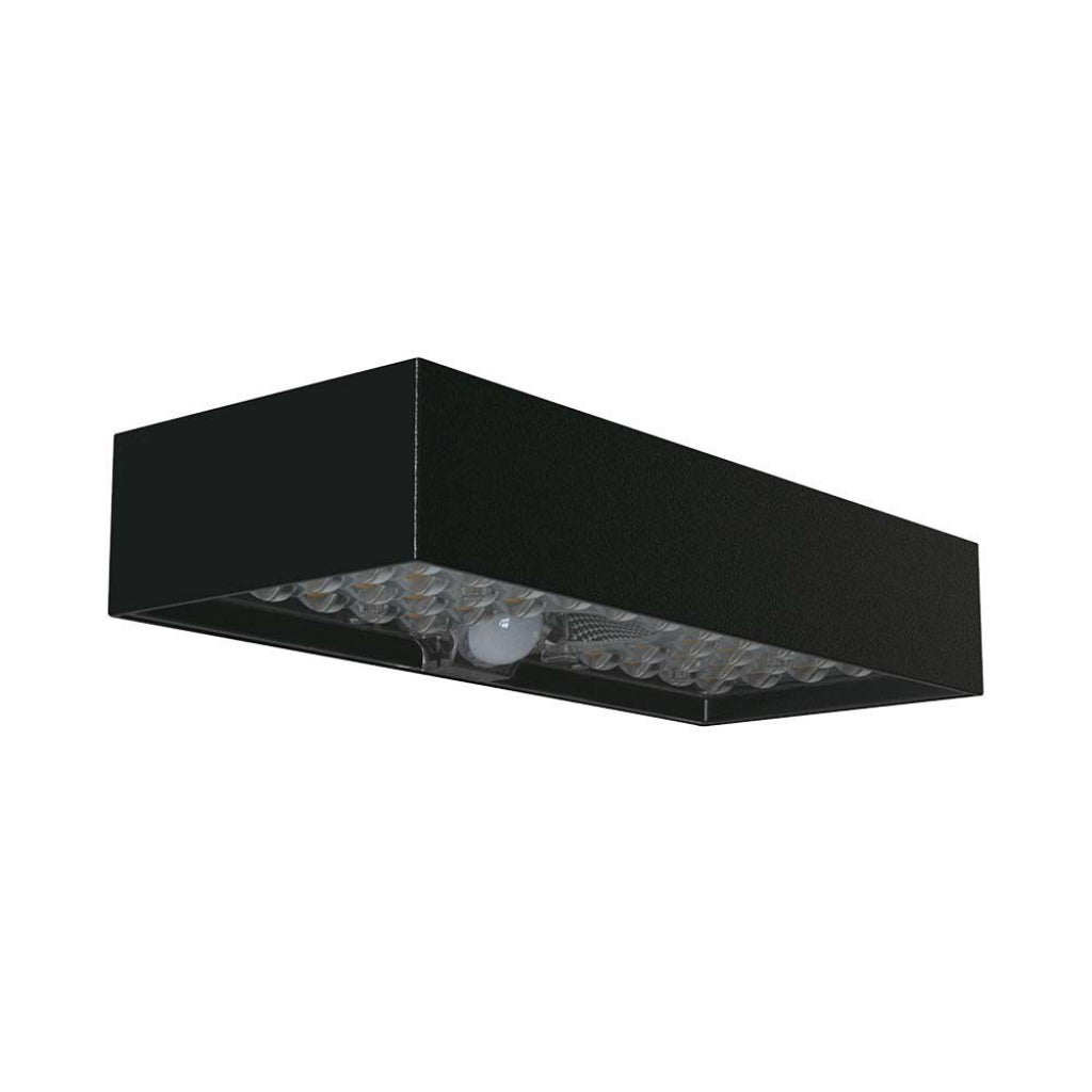 Kinkiet LED 6W z panelem słonecznym i czujnikiem ruchu PIR, kolor czarny, 4000K, IP65