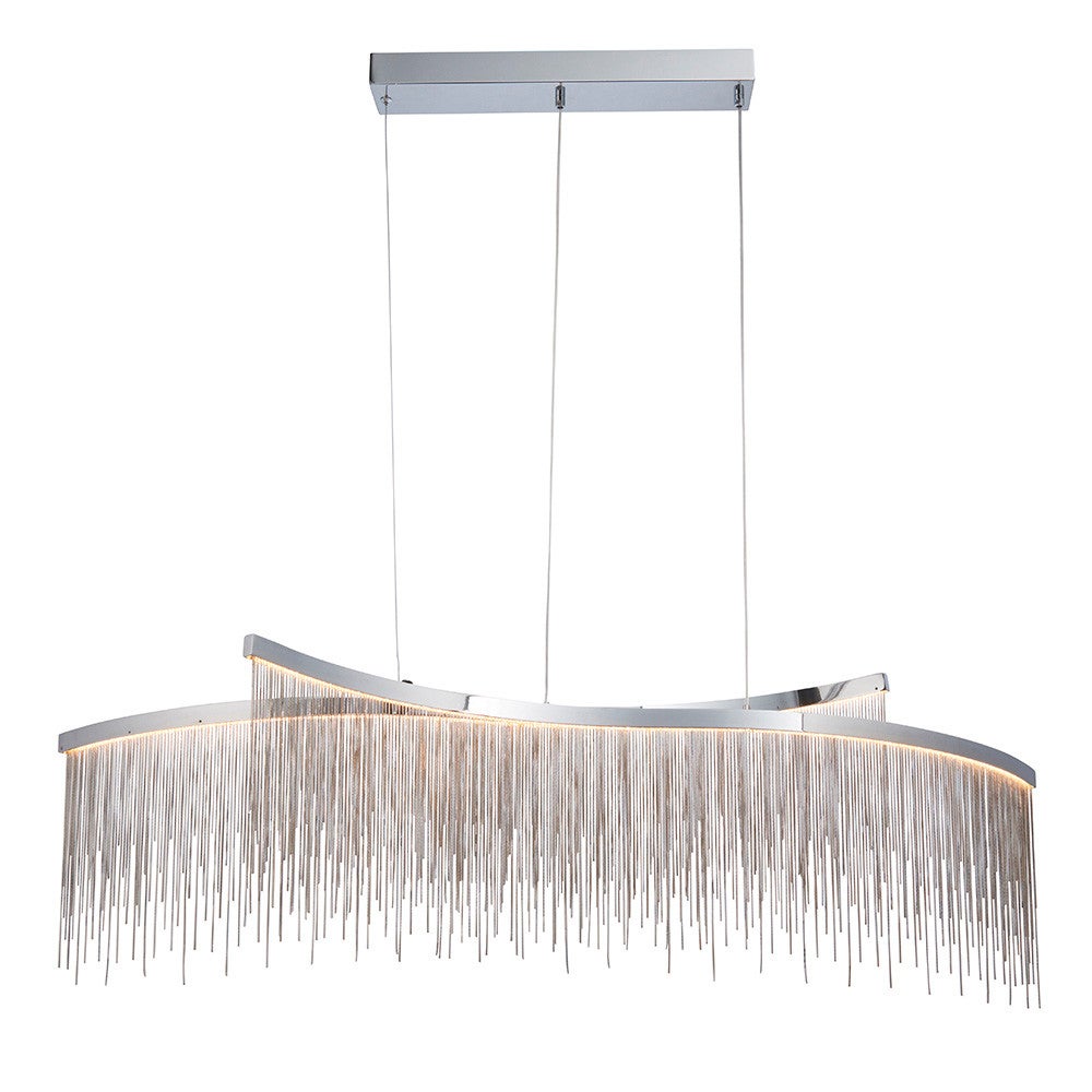 Lampa wisząca nowoczesna wodospad z łańcuszków chromowana LED 31.2W ORPHELIA CRISS CROSS Endon