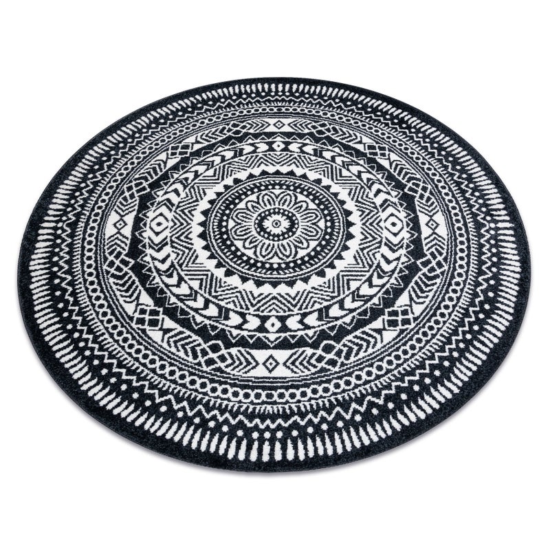 Dywan FUN Napkin serweta koło - czarny koło 140 cm