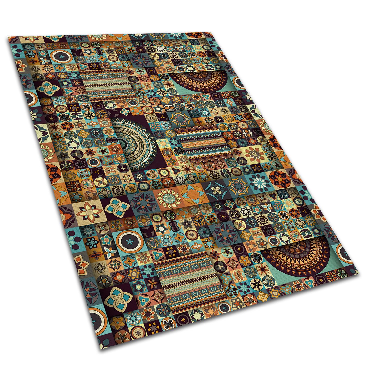 Mata winylowa mieszanina kafelek patchwork dywan PCV do kuchni stylowy 90x60 cm – Tulup