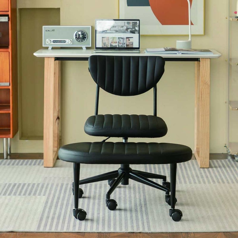 Ergonomiczny fotel biurowy z aksamitu ze zintegrowanym podnóżkiem, obrotowy 360°, regulowany