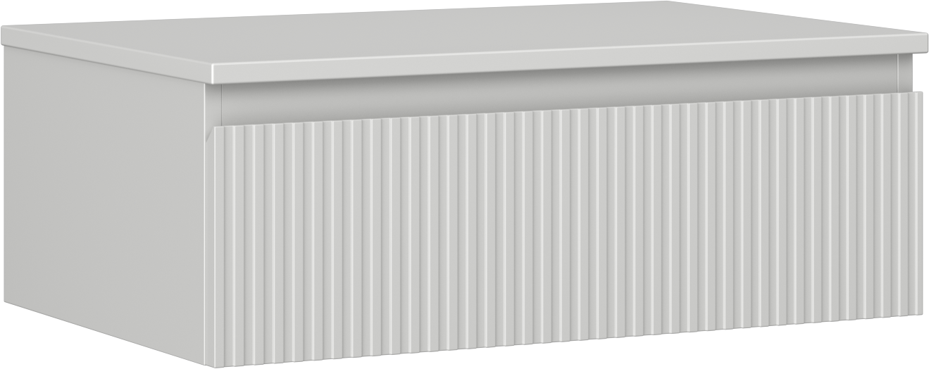 Mexen Rivel szafka łazienkowa podumywalkowa 70 cm z blatem, 1 szuflada, ryflowana , szara mat - 91A20-07023-1-BFC62