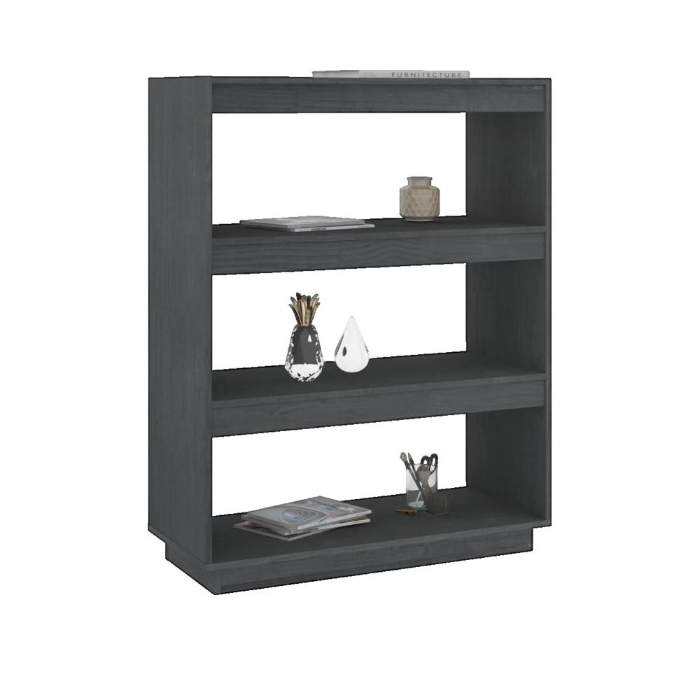 Biblioteka vidaxl Lite drewno sosnowe Szara 80x35x103 cm stabilna i wszechstronna