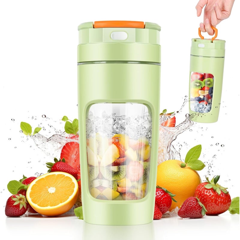 Przenośny blender 600 ML, przenośny blender do smoothie, mocny blender do smoothie 20000 RPM z 4 ostrzami, mini blender z pokrywką podróżną