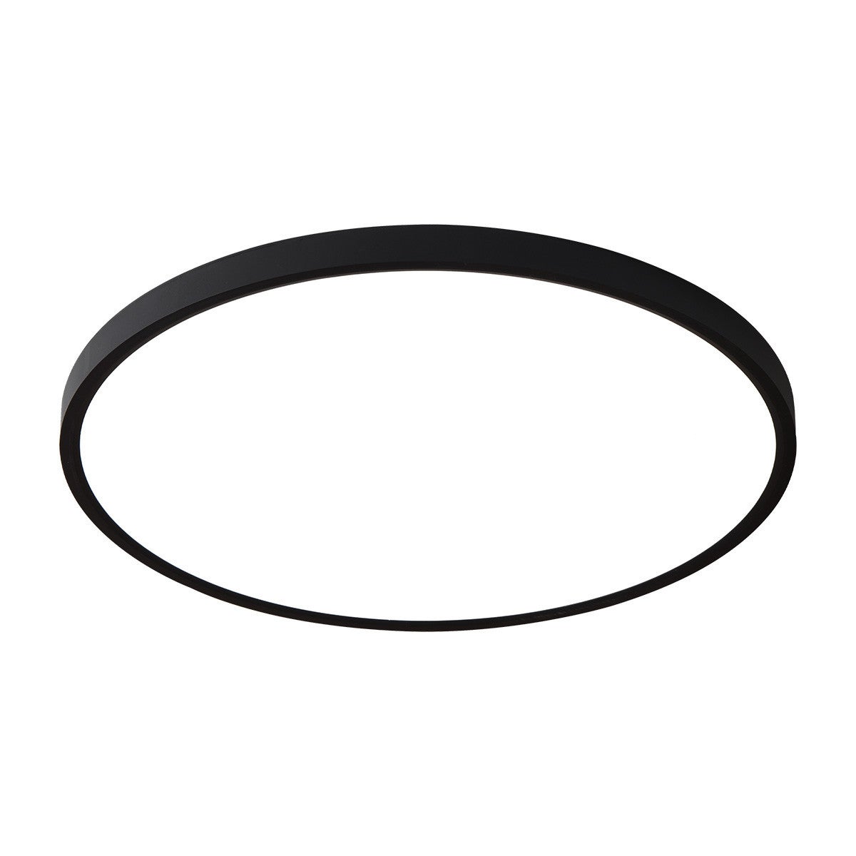 Czarna lampa sufitowa LED 40 cm CCT, bardzo płaska, do niskiego sufitu, do salonu i sypialni