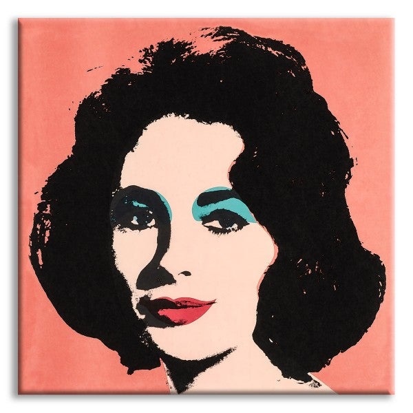 Liz Taylor - Andy Warhol - Obraz na płótnie na drewnianej ramie, 80x80 cm