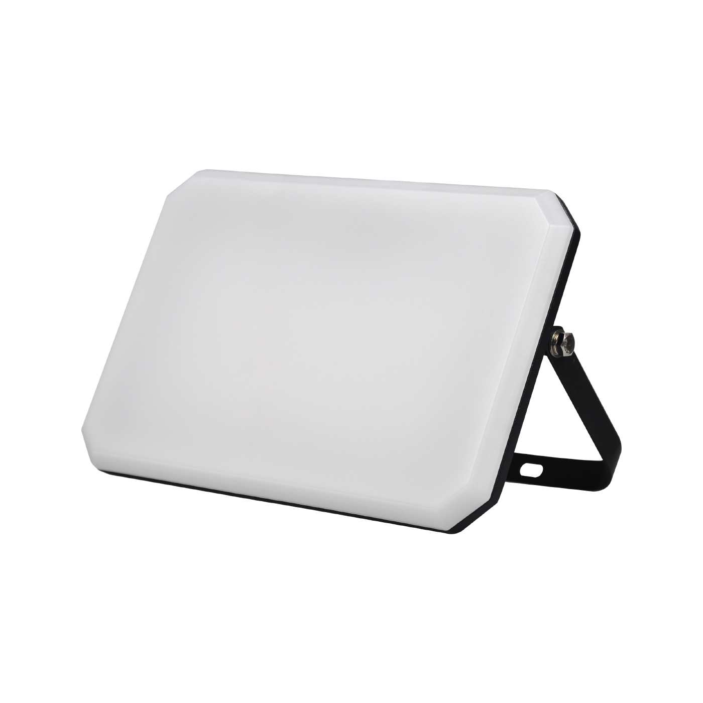 Czarny reflektor zewnętrzny LED 230V 100W 4000K mleczny klosz 10000lm 266x190x30 mm
